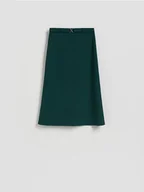 Spódnice - Reserved - Spódnica midi z paskiem - ciemnozielony - miniaturka - grafika 1