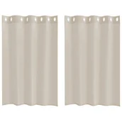 Zasłony - vidaXL Zasłony z zasłonami 2 pcs Piasek 140 x 140 cm Poliester - miniaturka - grafika 1