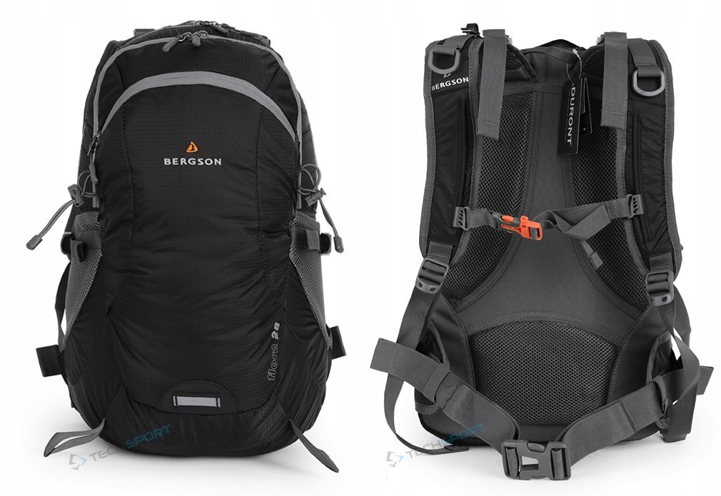 WYGODNY PLECAK BERGSON FLORO 28L WENTYLOWANY LEKKI CZARNY