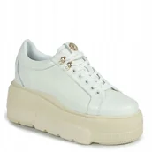 Półbuty damskie - BEŻOWE PÓŁBUTY SNEAKERSY CARINII B9302/N-I81 SKÓRA MODNE PLATFORMA R.37 - miniaturka - grafika 1