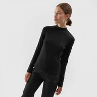Koszulki sportowe damskie - Damski longsleeve z półgolfem 4F 4FAW23TLONF164 - czarny - miniaturka - grafika 1