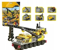 Klocki - HIT KLOCKI PLAC BUDOWY POJAZDY BUDOWLANE TECHNICZNE BUDOWA zestaw 6w1 - miniaturka - grafika 1