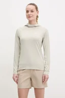 Bluzy damskie - Jack Wolfskin bluza outdoorowa Prelight Swift damska kolor beżowy z kapturem gładka A63802 - miniaturka - grafika 1