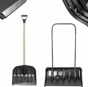 Odśnieżarki - Kadax KADAX Łopata Pług Do Śniegu Na Kółkach + Łopata Drewniany Trzonek Zestaw - miniaturka - grafika 1