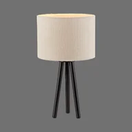 Lampy stojące - JUST LIGHT. Lampa stołowa Green Duro, tekstylna, trójnóg, beżowa - miniaturka - grafika 1