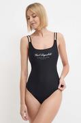 Stroje kąpielowe - Karl Lagerfeld jednoczęściowy strój kąpielowy kolor czarny miękka miseczka - miniaturka - grafika 1