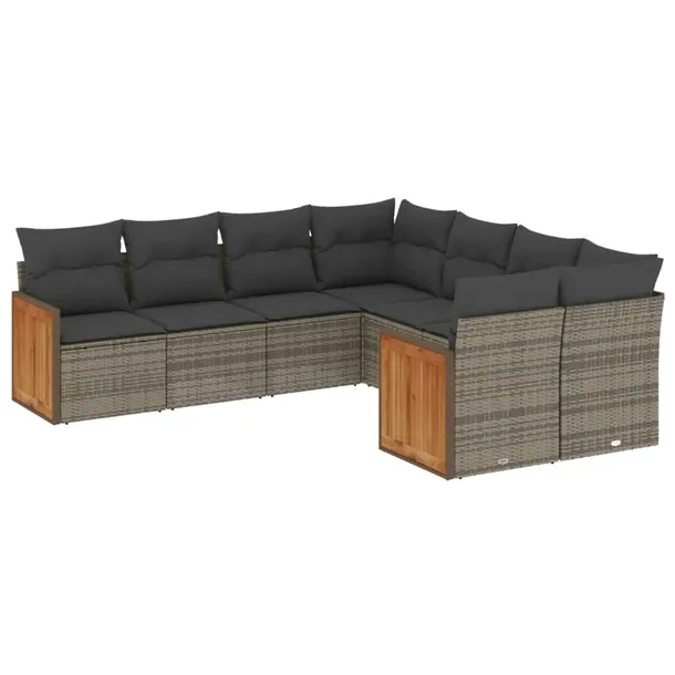 Modułowy zestaw wypoczynkowy z szarego rattanu PE, wymiary: 55x62x69 cm
