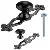 Zawiasy, okucia i inne akcesoria - Uchwyt Meblowy Gałka Meblowa Loft Stylowa Retro Czarna Ozdobna Metalowa - miniaturka - grafika 1