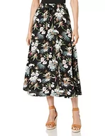 Spódnice - Urban Classics Damska spódnica Viscose Midi Skirt, długa spódnica z wiskozy dla kobiet, dostępna w wielu kolorach, rozmiary XS - 5XL, Black Tropical, 3XL - miniaturka - grafika 1