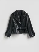 Moda i Uroda OUTLET - Reserved - Kurtka z imitacji skóry - czarny - miniaturka - grafika 1