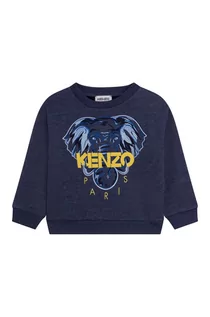 Bluzy damskie - Kenzo kids Kenzo Kids Bluza dziecięca kolor granatowy z nadrukiem - Kenzo kids - grafika 1