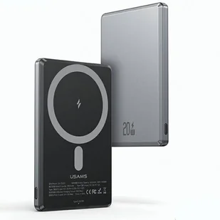 USAMS Powerbank indukcyjny 5000mAh 20W Fast Charge ciemnoszary/dark grey 10KCD22001 (US-CD220) - Powerbanki - miniaturka - grafika 18