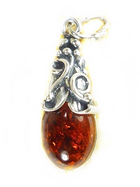 Wisiorek srebrny z bursztynem 601-24