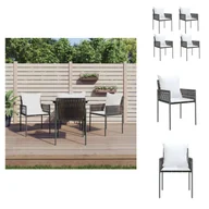 Fotele i krzesła ogrodowe - vidaXL Krzesła ogrodowe z poduszkami 4 szt. Brązowy 54x61x83 cm Poli rattan - Krzesła ogrodowe - miniaturka - grafika 1