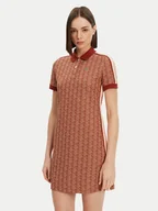 Sukienki - Lacoste Sukienka codzienna EF2655 Brązowy Slim Fit - miniaturka - grafika 1