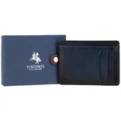 Etui na dokumenty i karty - Etui na Karty Przypalana Skóra Visconti AT-67 RFID - granatowy - miniaturka - grafika 1