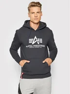 Bluzy męskie - Alpha Industries Bluza Basic 178312 Granatowy Regular Fit - miniaturka - grafika 1