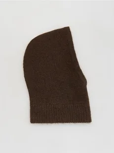 Reserved - Dzianinowa kominiarka - ciemnobrązowy - Czapki damskie - miniaturka - grafika 1