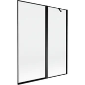 Parawany nawannowe - Mexen Mist parawan nawannowy 2-skrzydłowy prawy 140 x 150 cm, czarna ramka, czarny - 8A9-140-011-70-70-P - miniaturka - grafika 1