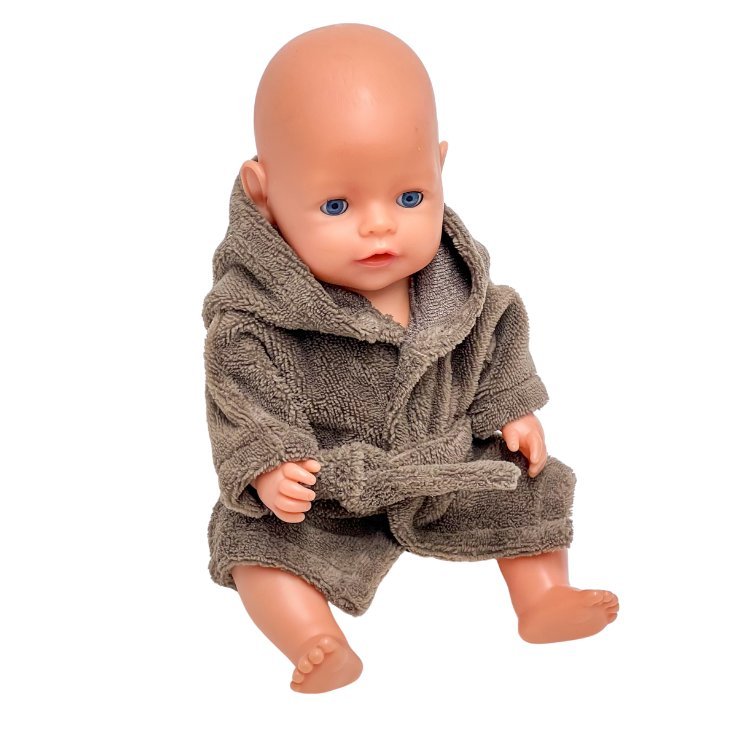 Szlafrok frotte dla lalki Baby Born 42 -43 cm brązowy