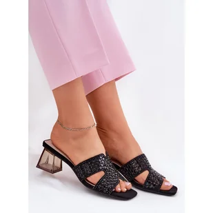 Klapki Damskie Na Słupku Vinceza 62230 Czarne - Klapki i japonki damskie - miniaturka - grafika 1