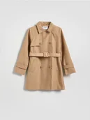 Kurtki i płaszcze dla dziewczynek - Reserved - Płaszcz z dodatkiem wiskozy - beżowy - miniaturka - grafika 1