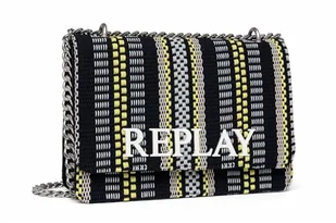 Replay Damska torba na ramię FW3000, 1623 Black + LT Yellow + Off White, 1623 Black + Lt Yellow + Off White - Torebki damskie - miniaturka - grafika 1