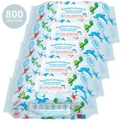 Chusteczki nawilżane - Zestaw Testeo, chusteczki nawilżane dla dzieci i niemowląt od 1 dnia życia, 99,8% wody, 10 x 80 sztuk - miniaturka - grafika 1