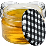 Pojemniki kuchenne - Słoiki Denia 250ml 10 szt. 82mm + wieczko "Czarna krata" - miniaturka - grafika 1