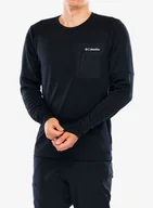 Bluzy sportowe męskie - Bluza bez kaptura Columbia Tech Knit Long Sleeve Crew - black - miniaturka - grafika 1