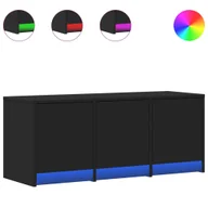 Szafki RTV - vidaXL Szafka pod telewizor LED czarna 97x34x40 cm materiał drewnopochodny - miniaturka - grafika 1