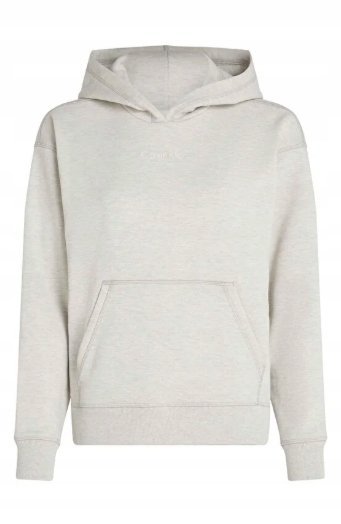 CALVIN KLEIN SZARA DAMSKA BLUZA Z KAPTUREM Z SUBTELNYM LOGO S XQA