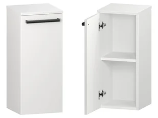 Słupek Łazienkowy ATH 30 cm DD Lewy - Biały Mat - Uchwyty Czarne Matowe - Szafki łazienkowe - miniaturka - grafika 1