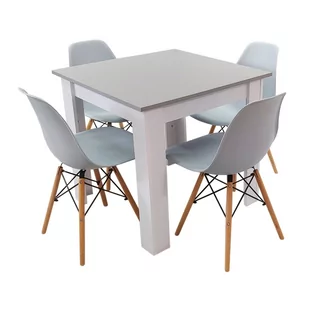 Zestaw stół Modern 80 GW i 4 krzesła Milano szare - Stoły z krzesłami - miniaturka - grafika 1