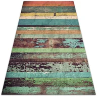 Dywany - Modny winylowy dywan Kolorowe deski 120x180 cm - miniaturka - grafika 1