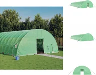 Szklarnie ogrodowe - vidaXL Szklarnia z ramą stalową zielona 132 m² 22x6x2,85 m - Szklarnie - miniaturka - grafika 1