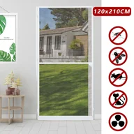 Moskitiery - Drzwi moskitiery VINGO, drzwi moskitiery przeciw owadom wodoodporna aluminiowa rama moskitiera z włókna szklanego do okien balkonowych w salonie 120x210CM - miniaturka - grafika 1