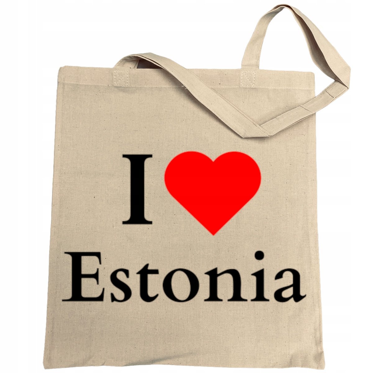 Torba na zakupy nadruk I Love Estonia Kraje Bałtyckie Kocham