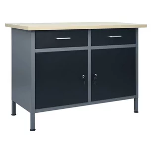 vidaXL Stół roboczy czarny 120 x 60 x 85 cm stal 145346 - Pozostałe wyposażenie warsztatu - miniaturka - grafika 1