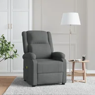 Stoły i łóżka do masażu - vidaXL Fotel z masażem, ciemnoszary, tkanina - miniaturka - grafika 1