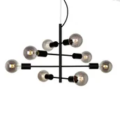 Lampy sufitowe - Italux Czarna Lampa Wisząca Portel PND-02431-8-BL - miniaturka - grafika 1