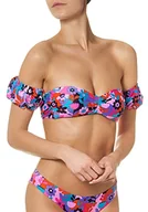 Stroje kąpielowe - goldenpoint Bikini damski kostium kąpielowy, biustonosz bandeau, rękawy Groovie Holiday, wielokolorowa, 85B - miniaturka - grafika 1