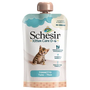 6 x 150 g | Schesir Kitten in Cream, 6 x 150 g, tuńczyk | karma mokra dla kociąt - Mokra karma dla kotów - miniaturka - grafika 1