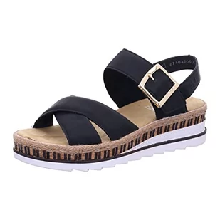 Rieker Sandały damskie V7951-01 czarne rozm. 42, czarny, 42 EU - Sandały damskie - miniaturka - grafika 1