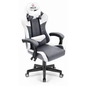Fotele gamingowe - Fotel HELL'S CHAIR HC- 1004 Biało-szary - miniaturka - grafika 1