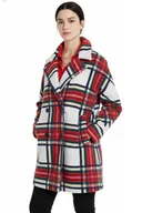 Płaszcze damskie - Płaszcz damski Desigual Dorian wełniany w kratę-XXL - miniaturka - grafika 1