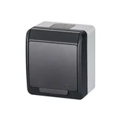 Gniazdka elektryczne - Elektro-Plast Gniazdo Hermes pojedyńcze szary/antracyt - miniaturka - grafika 1