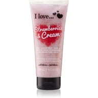 Peelingi do ciała - I love Strawberries & Cream peeling pod prysznic 200 ml - miniaturka - grafika 1