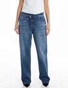 Spodnie damskie - Replay Zelmaa jeansy damskie z szerokimi nogawkami, 007 Dark Blue, 32W / 32L - miniaturka - grafika 1