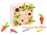 Zabawki interaktywne dla dzieci - DREWNIANA GRA DOPASUJ MARCHEWKI I ROBACZKI - miniaturka - grafika 1